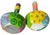 Paper Pair of Vintage Hand-Painted Papier-Mâché Vases – Colorful Folk Art, Memphis Style Patchwork Forms For Sale - Image 7 of 7