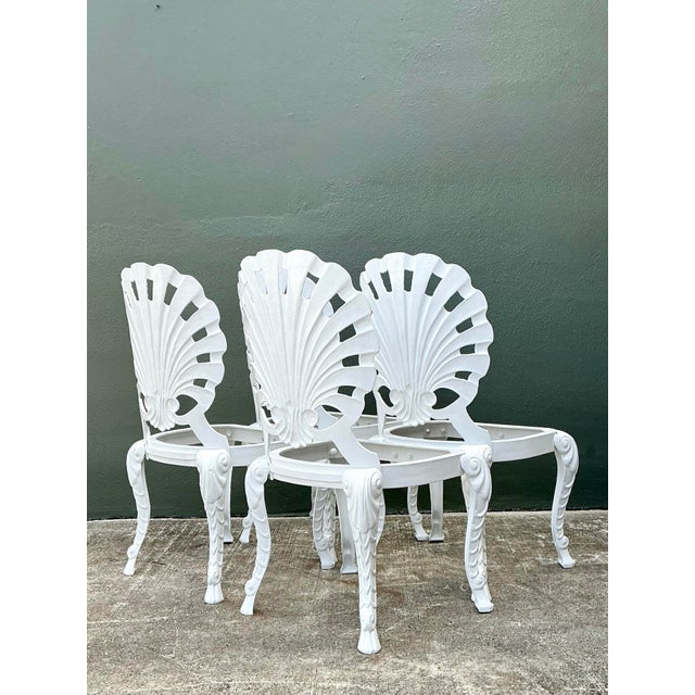 Metal Vintage Regency Cast Aluminum Dining Chairs - Set of 4 For Sale - Image 7 of 12
