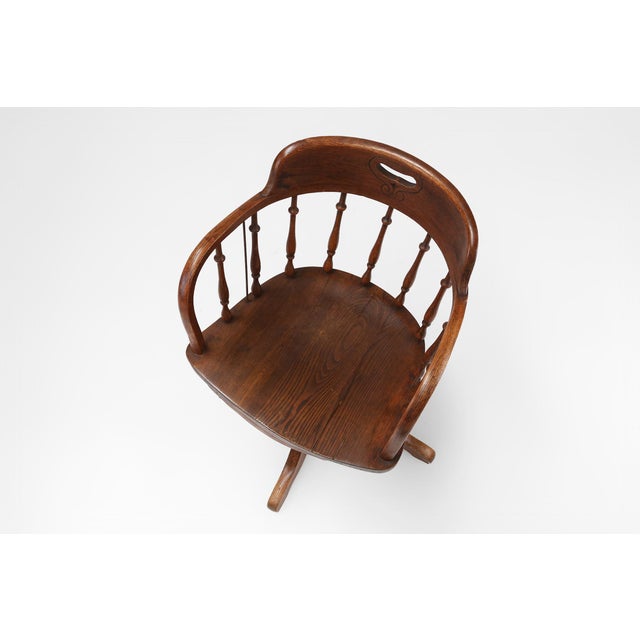 English Swivel-Base Captain Desk Chair, 1850s For Sale - Image 11 of 14