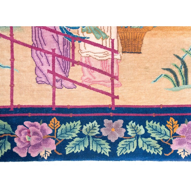 1920s Early 20th Century Chinese Art Deco Rug For Sale - Image 5 of 15