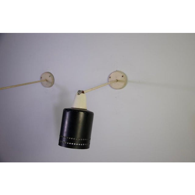 Black Mid-Century Modern Adjustable Metal Wall Lamps, Germany, 1950s, Set of 2 For Sale - Image 8 of 16