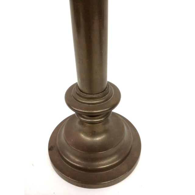 Mid-Century Modern Vintage Solid Heavy Brass Candle Holder For Sale - Image 3 of 8