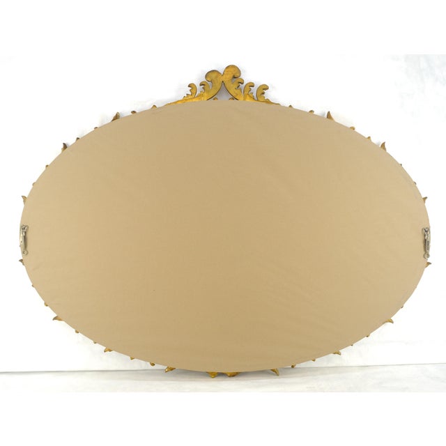 Wood Large Fine 61” Long Oval Gilt Gesso Rococo Louis VX Style MINT For Sale - Image 7 of 15
