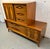 Mid-Century Two Piece Walnut and Burl Diamond Front High-Boy Dresser For Sale - Image 9 of 18