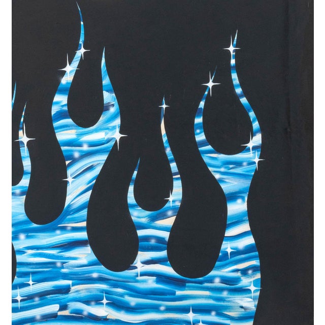 Jesse Spears Blue Flame Car Oil on Canvas For Sale In New York - Image 6 of 7