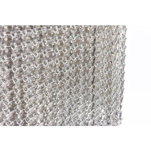 Modern Italian Visionaire Isotta Chain Link Luxury Silver Table or Console Lamp For Sale - Image 3 of 11