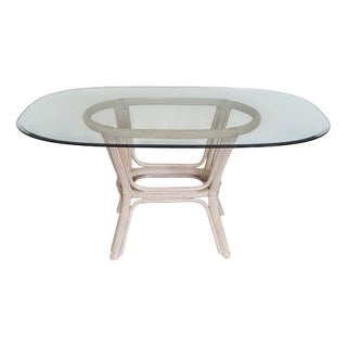 Pencil Split Reed and Glass Desk For Sale