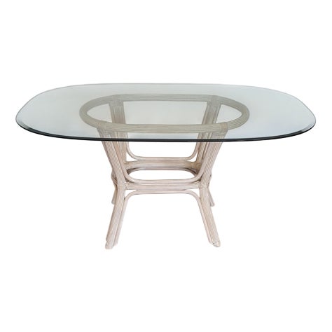 Pencil Split Reed and Glass Desk For Sale