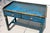 Late 20th Century Spanish Revival Console Table | Hand-Painted Distressed Blue Accent Table | Barley Twist Legs | Two Drawer Sofa Table For Sale In Naples, FL - Image 6 of 16