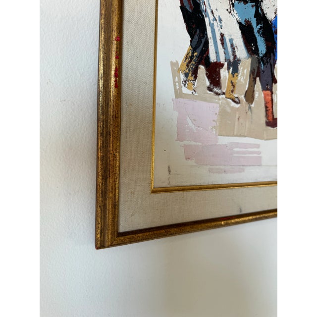 Blue 1969 Vintage Razl Jewish Figurative Oil on Canvas Painting, Framed For Sale - Image 8 of 10