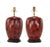 Vintage Art Deco Hand-Painted Red and Black Tortoiseshell Porcelain Table Lamps - Pair For Sale - Image 9 of 9