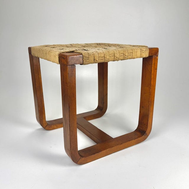 1970s Mid-Century Bentwood and Woven Rope Stool, 1970s For Sale - Image 5 of 10