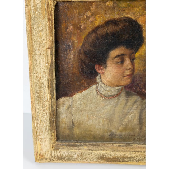 Early 20th Century Portrait Painting of an Italian Lady With Inscription For Sale In New York - Image 6 of 9