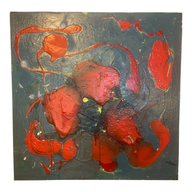 “Rino”, 36x36 In. Mid Century Modern, Abstract, Multi-Directional, Coa For Sale