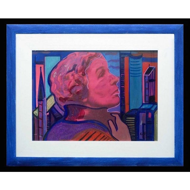 Carlo Massimo FRANCHI Gae Aulenti mixed technique on opal acrylic glass Hand signed lower right 37 x 50 cm This piece is...