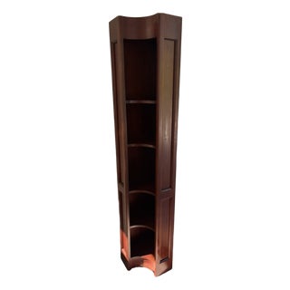 1980s Classic Slim Corner Bookcase Mahogany For Sale