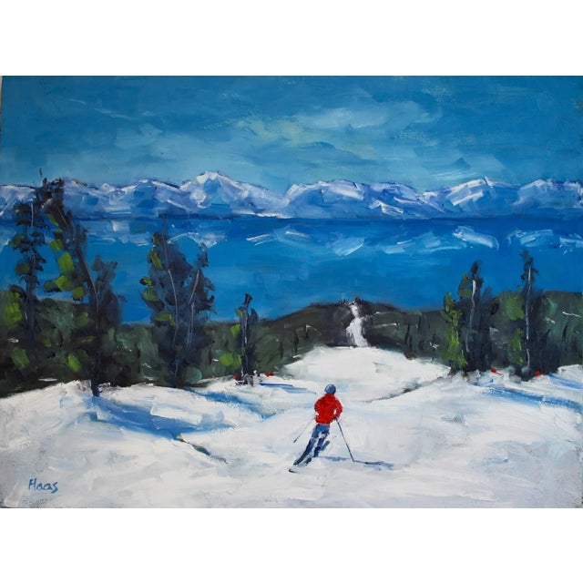 Winterscapes — Diamond Peak Run Original Oil on Gallery Wrapped Canvas For Sale