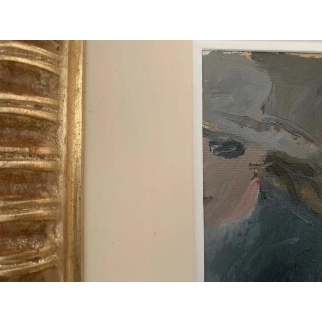 Late 20th Century Bruno Paoli "Characters" Original Italian Modern Figurative Group Portrait, 20th Century Florence Italy Fine Art Painting, Oil on Canvas, 26x24" For Sale - Image 5 of 8