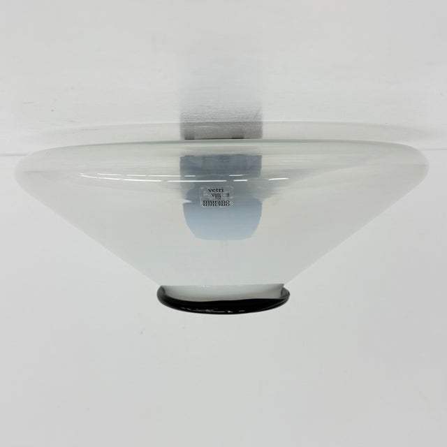 Mid-Century Murano Glass Flush Mount from Leucos, Italy, 1980s For Sale - Image 10 of 18