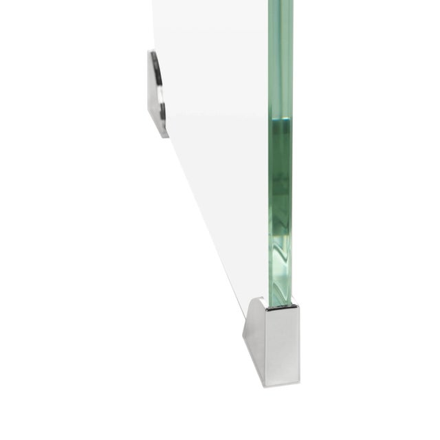 Ombre Glass Console Table in Clear & Blue For Sale - Image 9 of 11