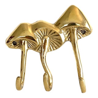 Brass Mushrooms Triple Wall Hook For Sale