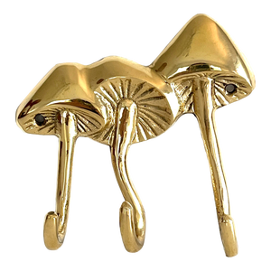Brass Mushrooms Triple Wall Hook