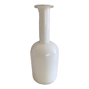 Vintage Holmegaard Kastrup Vase by Otto Brauer White Glass 12"