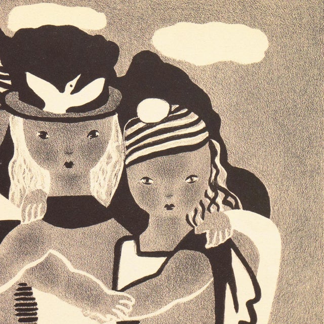 'Sisters' by Nura Ulreich, 1935, Art Student's League, Salon D'Automne, Art Deco, Paris, Smithsonian Museum of Art, San Diego Museum of Art For Sale - Image 4 of 11