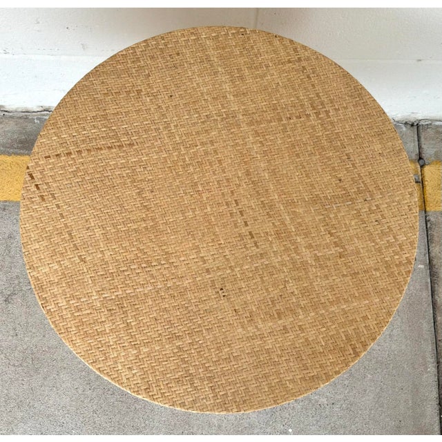 Modern Baker / McGuire Modern Customizable Unfinished Woven Cane Moya Accent Table For Sale - Image 3 of 3