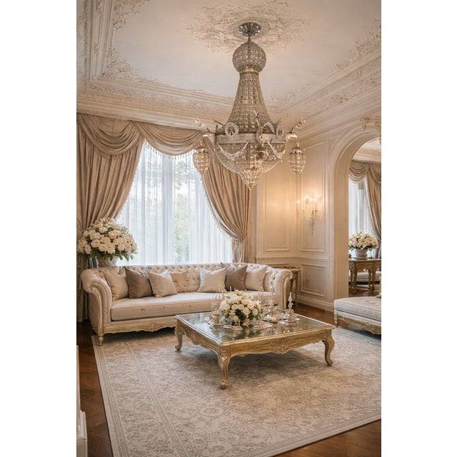 1980s Circa 1980 Artisan Louis XVI Rococo Silver Bronze Chandelier For Sale - Image 5 of 8