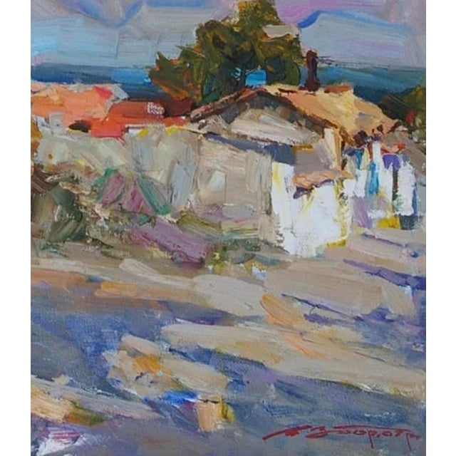 2000 - 2009 Antique Cityscape Oil Painting, Ukrainian Soviet Art 1964 70-60 For Sale - Image 5 of 6