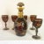 Brown Vintage Bohemian Etched Amber Glass Decanter With Glasses- 6 Pieces For Sale - Image 8 of 8