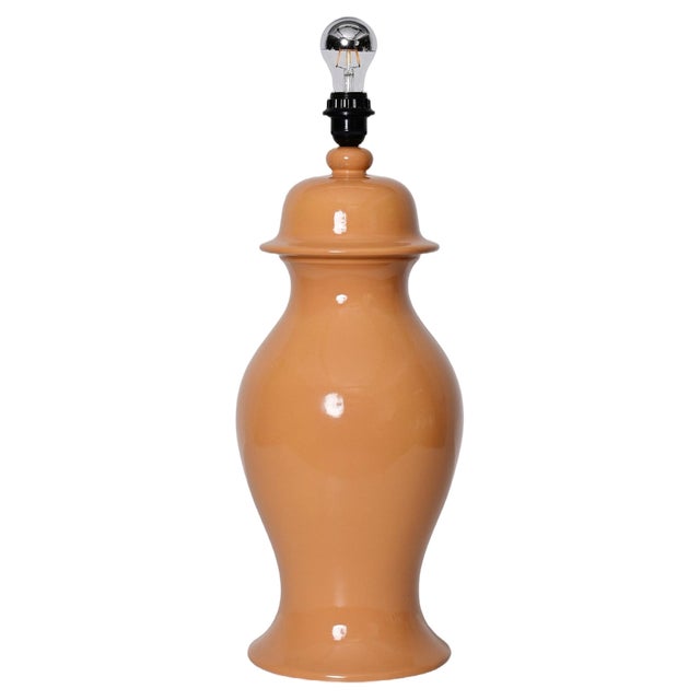 Italian Glazed Ceramic Table Lamp by Tommaso Barbi, 1960s For Sale