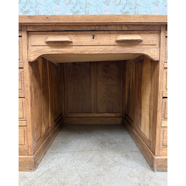 Vintage Oak Ministers Desk, 1930s For Sale - Image 15 of 15