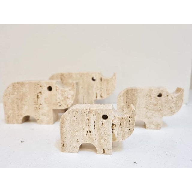 Italian Brutalist Travertine Rhinoceros Sculptures by Fratelli Mannelli, Italy, 1970s. This piece is attributed to the...