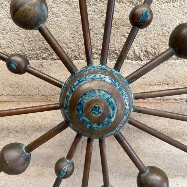 1950s Pepe Mendoza Wall Sculpture Bronze & Malachite Mexico Mid Century Modern For Sale - Image 5 of 15