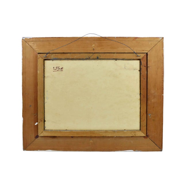 Blue Mid 20th Century Blue and White Landscape Mountain and Forest Scene Oil Painting Signed Walt For Sale - Image 8 of 8