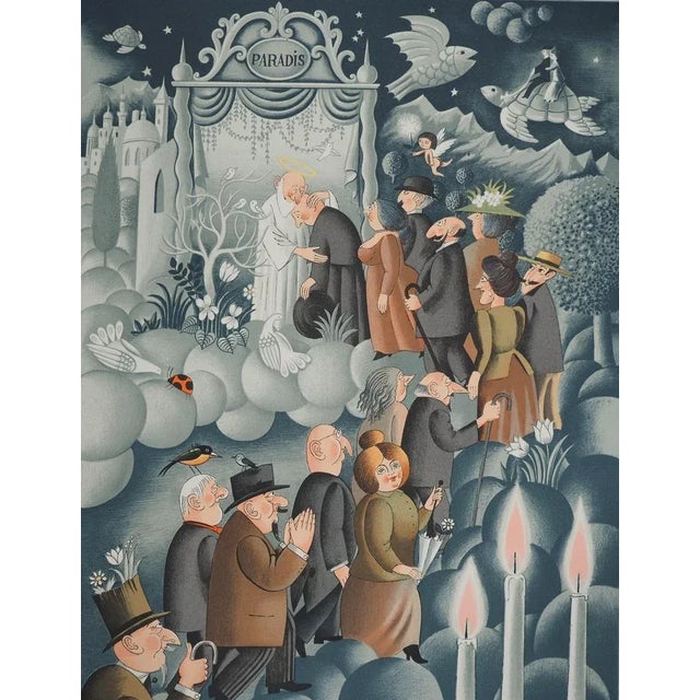 Raymond PEYNET (1908-1999) Entrance to Paradise, 1985 Original lithograph (Atelier Gourdon) Signed in pencil Numbered /249...