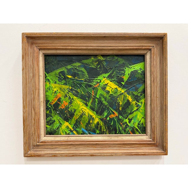 Vintage Abstract Oil on Board Painting With Heavy Impasto For Sale - Image 9 of 11