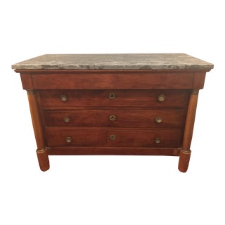 French Empire Solid Mahogany Four Drawer Chest For Sale