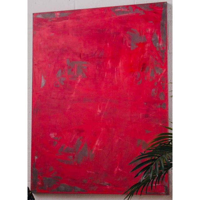 This painting is titled Mars. This is a Canvas Print of DRAMATIC Red Abstract vertical Painting. This canvas print is...