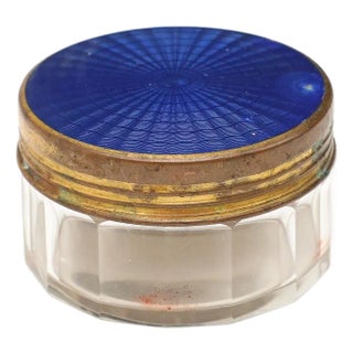 19th C. Gilt Dressing Jar With Enamel For Sale