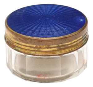 19th C. Gilt Dressing Jar With Enamel