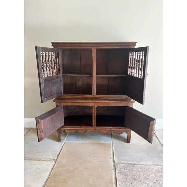 Brown 19th Century Antique Oak Food Cupboard, 1820 For Sale - Image 8 of 9