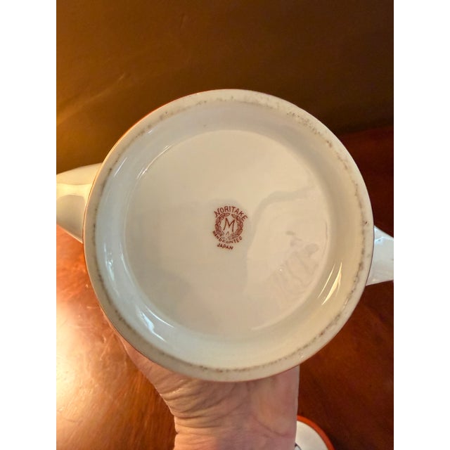 Vintage Noritake M Tea Pot and Sugar Bowl N749 Handpainted ca.1950 For Sale - Image 10 of 16