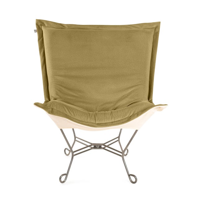 Kenneth Ludwig Chicago Puff Chair Complete Qivuit Green For Sale - Image 4 of 7