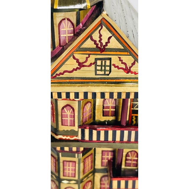 Antique Folk Art Handmade Straw Miniature Doll House For Sale - Image 4 of 8