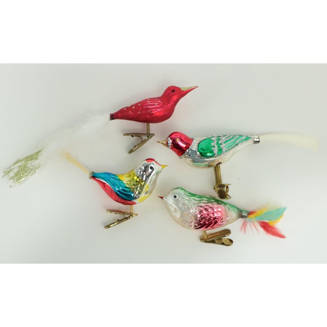 Blown Glass Clip Bird Christmas Ornaments Set of 4 Chairish