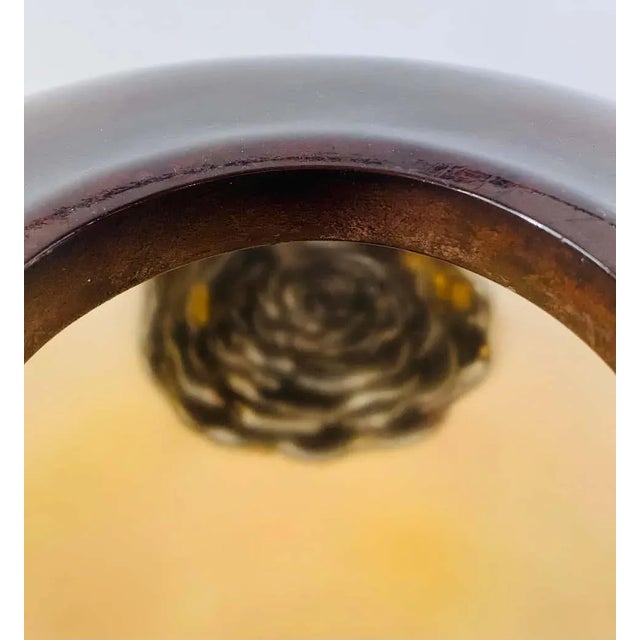 Amber Vintage Asian Amber Glass Vase or Urn For Sale - Image 8 of 13