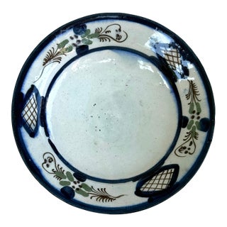 17th Century Persian Painted Pottery Bowl Blue & White For Sale